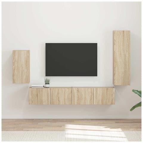 Set mobile TV 4 pcs Rovere Sonoma Legno multistrato - Foto 2