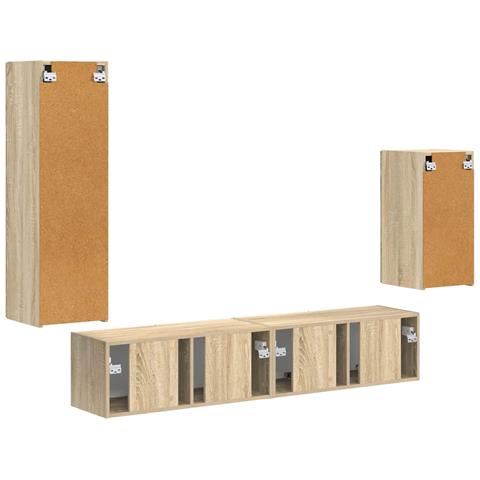 Set mobile TV 4 pcs Rovere Sonoma Legno multistrato - Foto 9