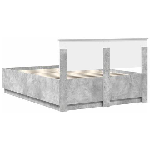 Struttura del letto con testiera Grigio cemento 140 x 200 cm - Foto 9