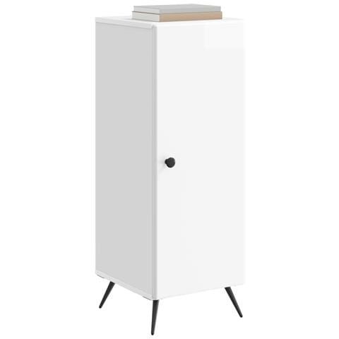 Credenza Bianco Lucido 33 x 34,5 x 90 cm Legno ingegnerizzato - Foto 2