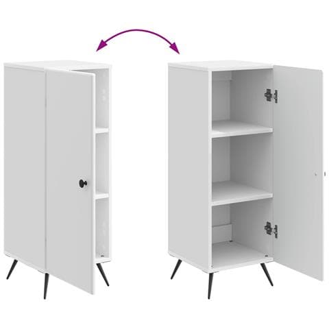 Credenza Bianco Lucido 33 x 34,5 x 90 cm Legno ingegnerizzato - Foto 9