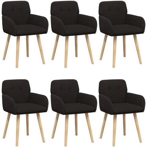 Sedie da pranzo 6 pcs Bouclé Nero 59 x 57 x 85 cm - Foto 1