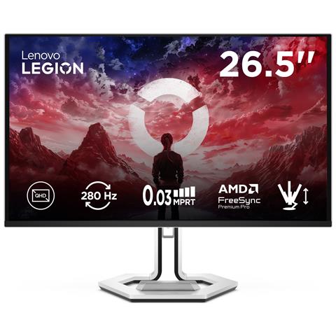 Legion Pro 27Q-10 - Monitor Gaming 26.5" QD-OLED Flat QHD 2560x1440 0 280Hz 0.03ms - AMD FreeSync Premium Pro + VESA AdaptiveSync 2xHDMI 2.1 + 1xDP 1.4 - Stand Height + Tilt + Swivel + Pivot Cavo HDMI + DP + USB A /B incluso - Foto 1