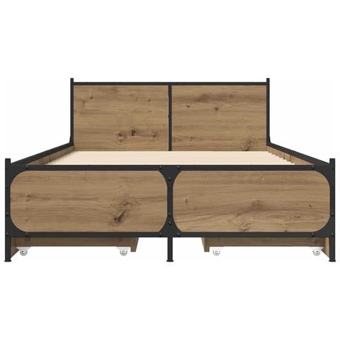Struttura letto con testata Rovere Artigianale 80 x 200 cm - Foto 2