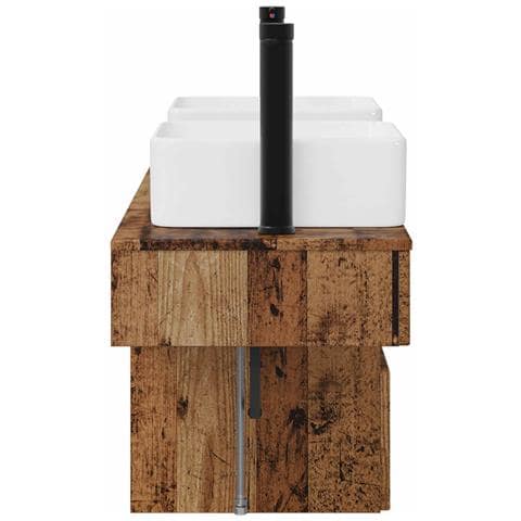 Set di mobili per il bagno 3 pz Legno antico - Foto 10