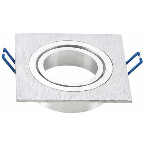 Porta Faretti Led Gu10 Incasso Orientabile Quadrato Alluminio Spazzolato Vt-782 3606 - Foto 2