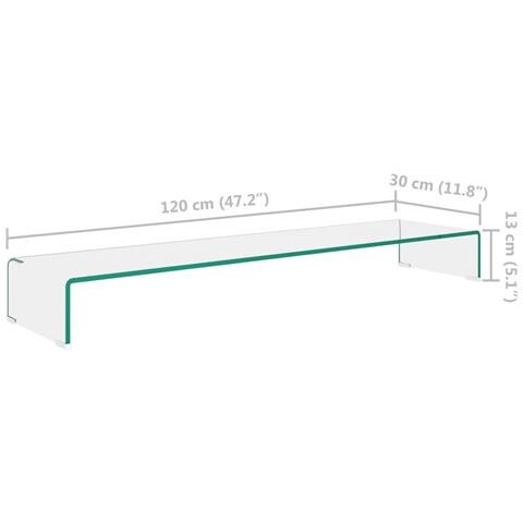 Mobile /Rialzo Porta TV in Vetro Trasparente 120x30x13 cm - Foto 5