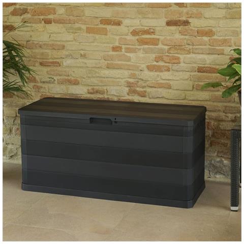 Baule da Giardino Nero 117x45x56 cm - Foto 8