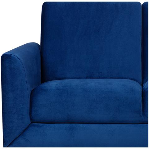 Divano 2 Posti In Tessuto Vellutato Blu Scuro Fenes - Foto 22