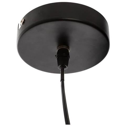 Lampada A Sospensione In Metallo E Legno - E14 - 25 W - H. 19 Cm - Nera - Foto 2