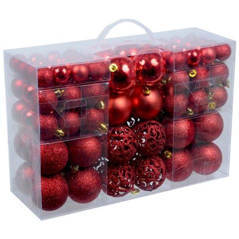 Confezione 100 Palline Natalizie Assortite Rosso - Foto 1