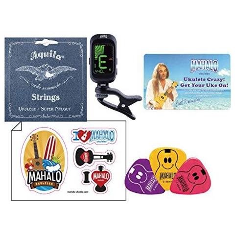 Arcobaleno Learn 2 Play Soprano Ukulele Con Essentials Pack - Red - Compreso Clip-on Sintonizzatore Aquila Strings Picks More - Foto 3