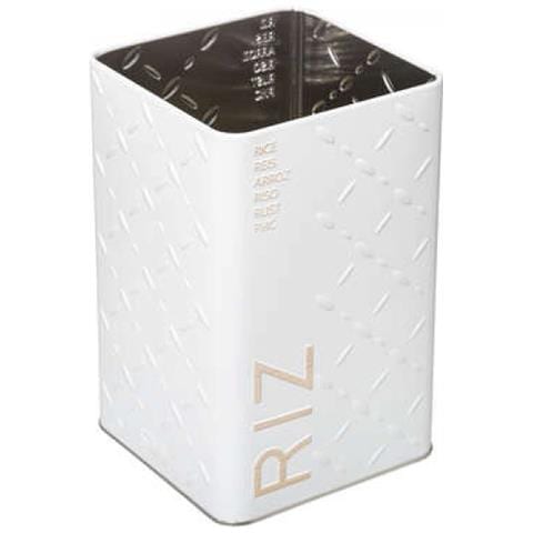 Contenitore Da Cucina Per Riso In Ferro Bianco 1,25 Kg 10,8x10,8x H18,4 Cm - Foto 1