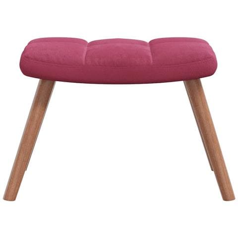 Poltrona Relax con Poggiapiedi Rosso Vino in Velluto - Foto 10