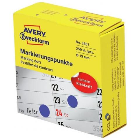 3857 Etichetta Autoadesiva Rotondo Permanente Blu 250 Pz - Foto 1