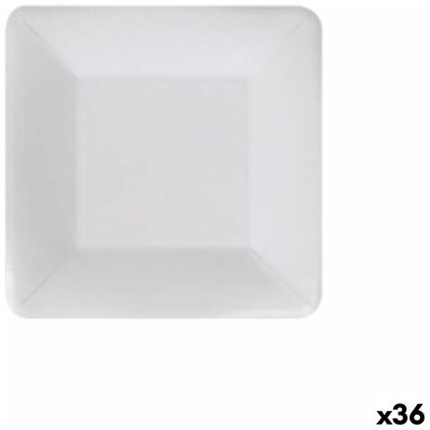 Set Di Piatti Algon Monouso Bianco Cartone Quadrato 18 Cm (36 Unità) - Foto 1