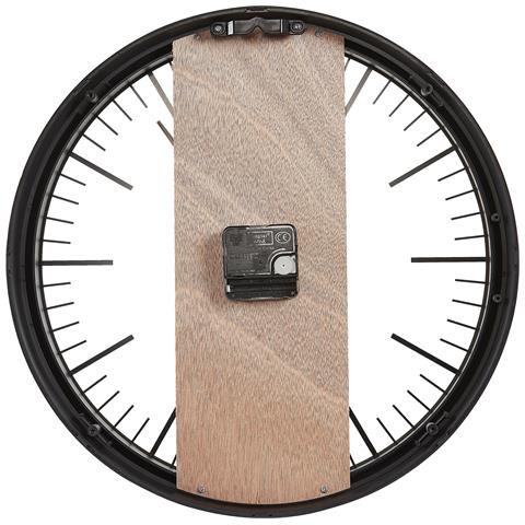 Orologio Da Parete Nero /legno Chiaro Ø 38 Cm Villora - Foto 2