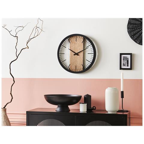 Orologio Da Parete Nero /legno Chiaro Ø 38 Cm Villora - Foto 1