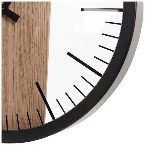 Orologio Da Parete Nero /legno Chiaro Ø 38 Cm Villora - Foto 5