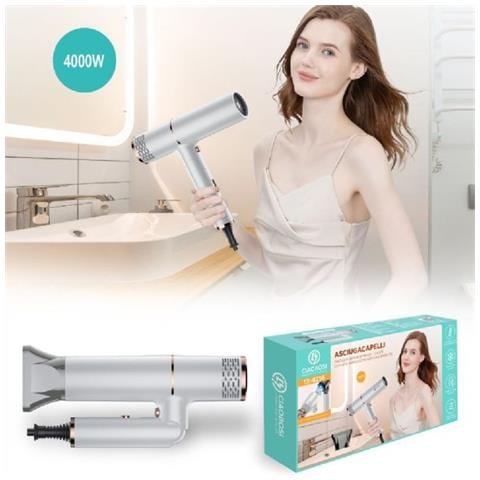Trade Shop - Asciugacapelli Phon Professionale 4000w Ione Negativo Luce Blu Pieghevole Tx-8256 - Foto 1