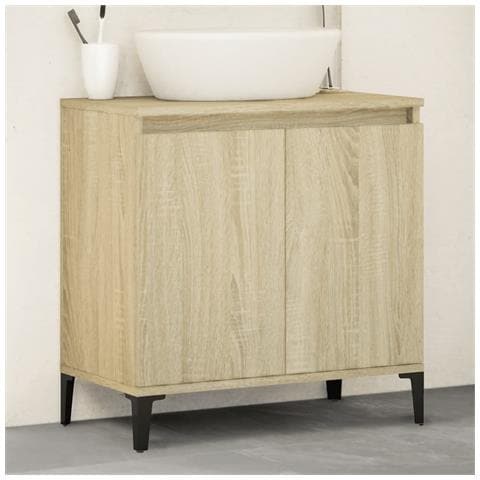 Mobile Lavabo Rovere Sonoma 58x33x60 Cm In Legno Multistrato - Foto 1