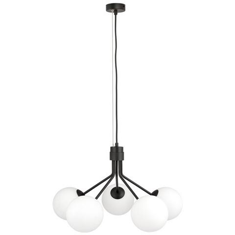 Lampada A Sospensione Nova - Nero, Bianco - Acciaio Verniciato A Polvere, Vetro - 57x100x46 Cm - Foto 2