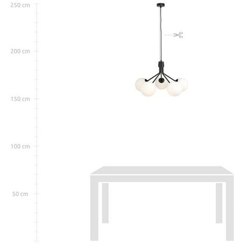 Lampada A Sospensione Nova - Nero, Bianco - Acciaio Verniciato A Polvere, Vetro - 57x100x46 Cm - Foto 8
