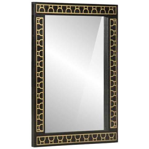 Specchio Da Bagno 50x70x2,5 Cm Legno Massello Di Mango E Vetro - Foto 1