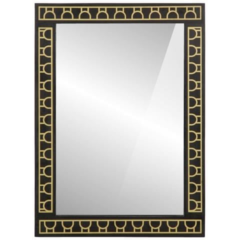 Specchio Da Bagno 50x70x2,5 Cm Legno Massello Di Mango E Vetro - Foto 2