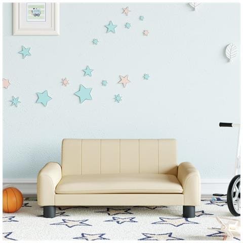 Divano Per Bambini Crema 70x45x30 Cm In Tessuto - Foto 1
