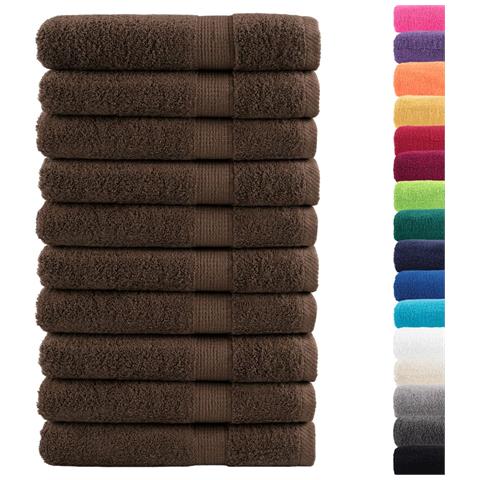 Asciugamani Da Bagno Solund 10 Pz Marroni 100x200cm 600gsm - Foto 2