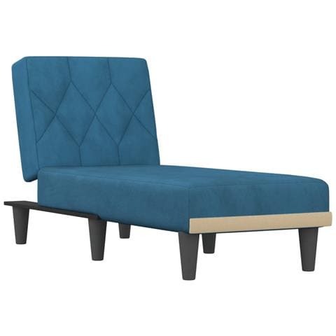 Chaise Longue In Velluto Blu - Foto 2