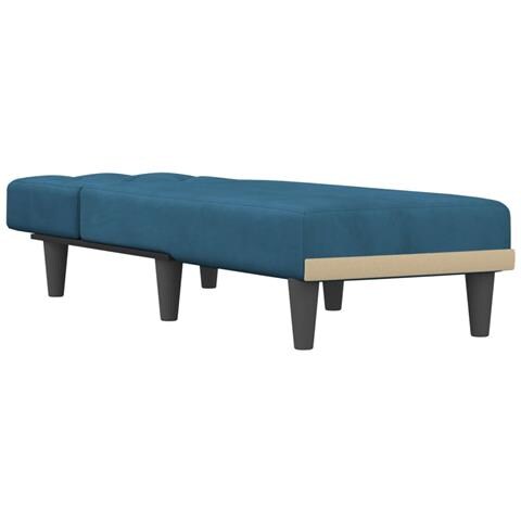 Chaise Longue In Velluto Blu - Foto 3