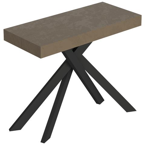 Consolle Allungabile 90x40/196 Cm Saki Small Tortora Gambe Antracite - Foto 1