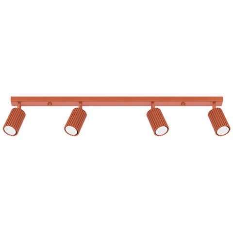 Lampada Da Soffitto Karbon 4l Rosso Ocra Sl. 1641 - Minimalista Lampada Da Soffitto Ocra Rossa 16.5x81x6.5 Cm - Foto 1