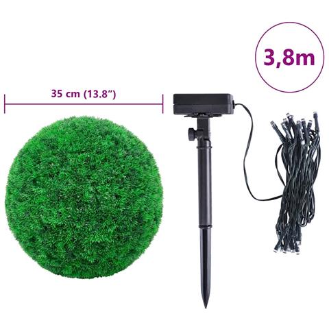 Sfere di Bosso Artificiale con Luci LED 2 pz Verdi 35 cm - Foto 2