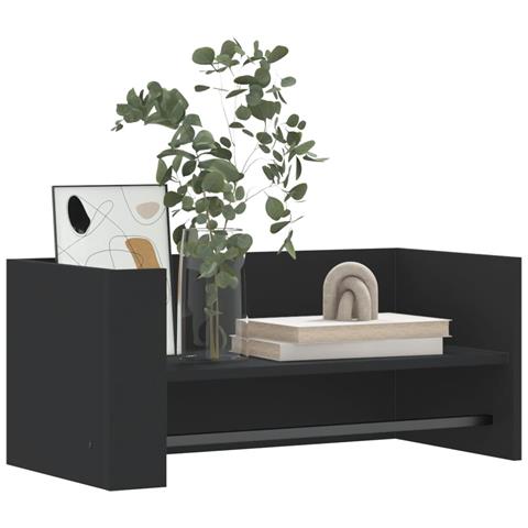 Scaffale A Parete Nero 70,5x35x30,5 Cm In Legno Multistrato - Foto 3