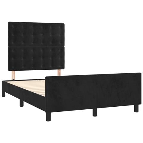 Giroletto Senza Materasso Nero 120x190 Cm Velluto - Foto 3