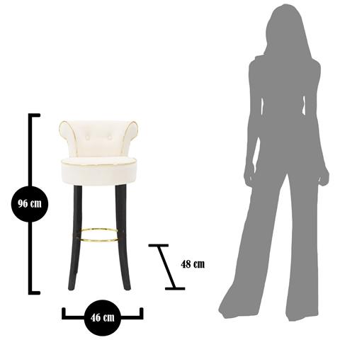 Sgabello Alto Mf440 - Beige - Metallo - 46x48x96 Cm - Foto 8