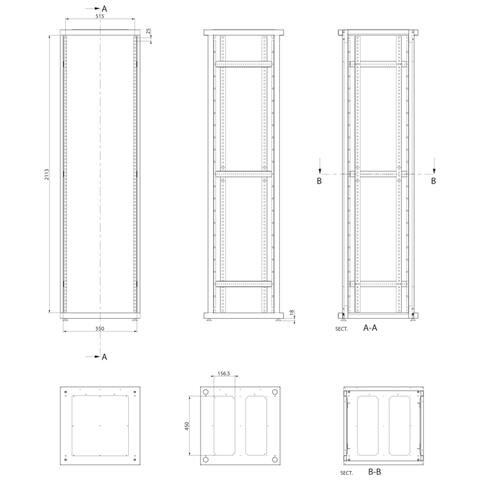 I-CASE ETSI-47602SGG rack 47U Rack libera /a muro /a pavimento Grigio - Foto 2