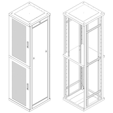 I-CASE ETSI-47602SGG rack 47U Rack libera /a muro /a pavimento Grigio - Foto 3