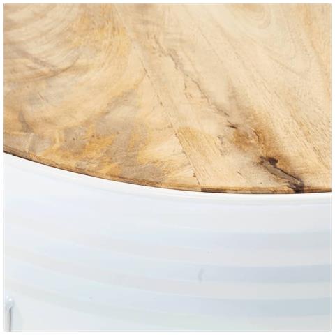 Tavoli Da Bar A Tamburo 3pz In Legno Massello Grezzo Di Mango - Foto 8