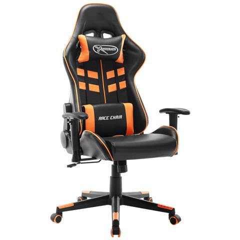 Lusso Casadino - Sedia Da Gaming Nera E Arancione In Similpelle - Foto 2