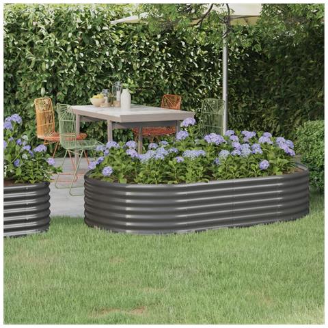 Letto Giardino Acciaio Verniciato A Polvere 175x100x36cm Grigio - Foto 6