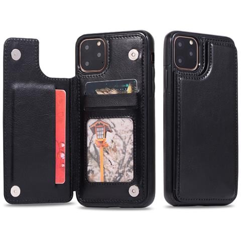Custodia In Pelle Con Slot Per Schede Per Samsung Galaxy S23 Ultra - Nero - Foto 1