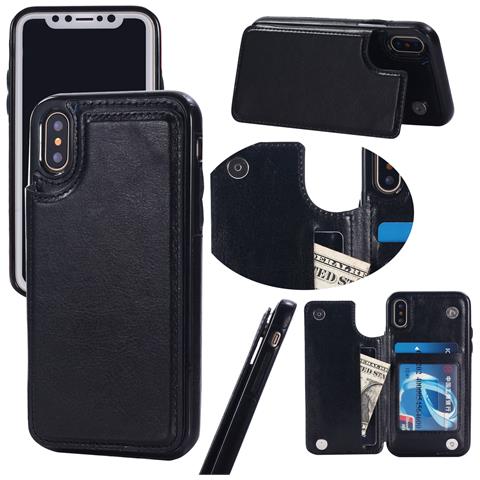 Custodia In Pelle Con Slot Per Schede Per Samsung Galaxy S23 Ultra - Nero - Foto 2