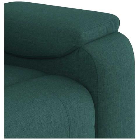 Poltrona Massaggiante Reclinabile Verde Scuro in Tessuto - Foto 9