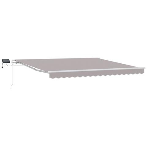 Tenda Retrattile Manuale  con Luce Grigio Chiaro 400x350 cm, Tessuto di Ricambio per Tenda  per Struttura 4x3.5 m Grigio Chiaro - Foto 1