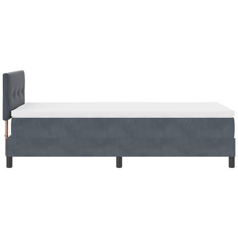 Letto Box Spring con Materasso Grigio Scuro 90x200 cm in Velluto - Foto 9
