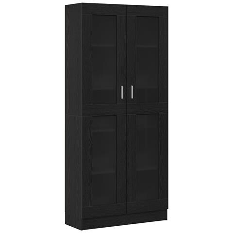 Armadi per libri  2 pz Nero Rovere 82,5x30,5x185 cm in legno ingegnerizzato - Foto 1